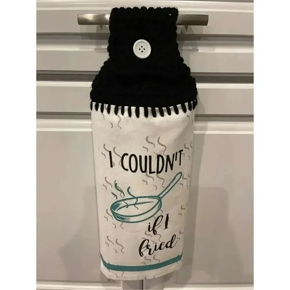 Crochet Top Kitchen Towel- I Couldn’t If I Fried (Frying Pan)